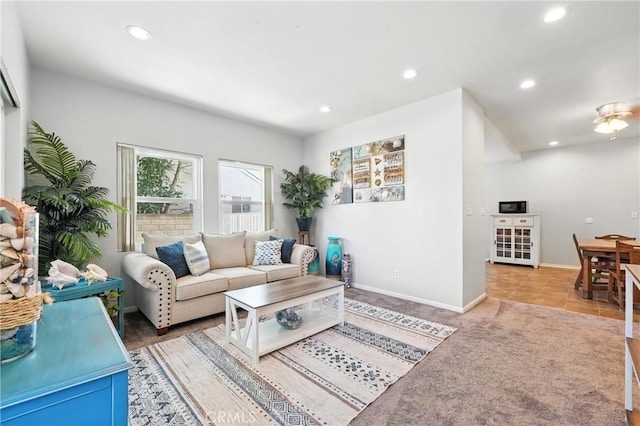 2275 Ximeno Ave, Long Beach, CA 90815 - living room featuring recessed lighting and light tile patterned floors