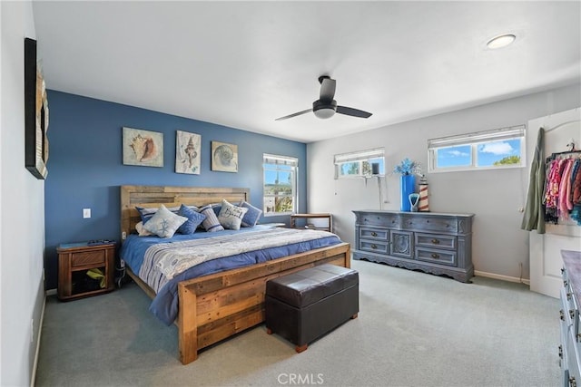 2275 Ximeno Ave, Long Beach, CA 90815 - carpeted bedroom with multiple windows and a ceiling fan