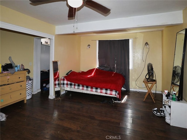 3450 10th St, Clearlake, CA 95422 - bedroom with wood-type flooring, a ceiling fan, and a closet