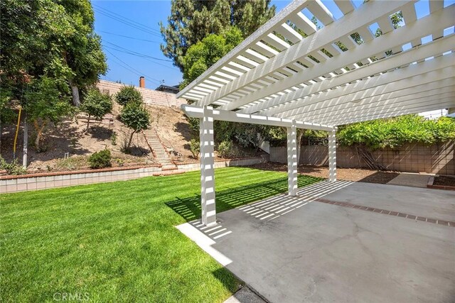 1141 N Palm St, La Habra, CA 90631 - fenced backyard featuring a pergola and a patio