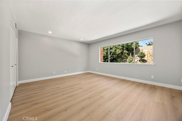 1141 N Palm St, La Habra, CA 90631 - unfurnished room featuring light wood-type flooring and recessed lighting