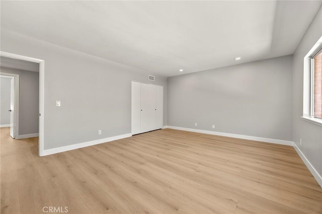 1141 N Palm St, La Habra, CA 90631 - empty room featuring light wood-style floors and recessed lighting