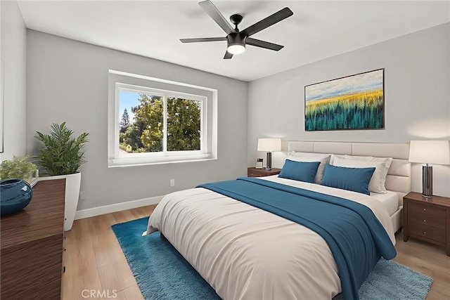1141 N Palm St, La Habra, CA 90631 - bedroom with light wood-type flooring and ceiling fan