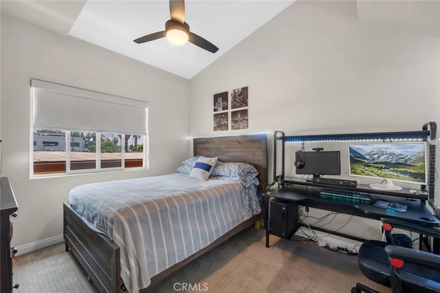 14535 Margate St Unit 13, Sherman Oaks, CA 91411 - bedroom featuring vaulted ceiling and a ceiling fan