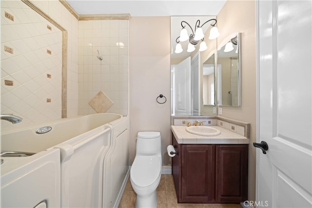 2 Cresta Del Sol, San Clemente, CA 92673 - full bathroom with vanity, tile patterned floors, and washtub / shower combination