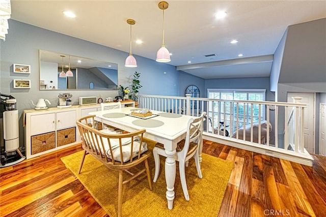 25748 Perlman Pl Unit B, Stevenson Ranch, CA 91381 - dining area with wood finished floors and recessed lighting