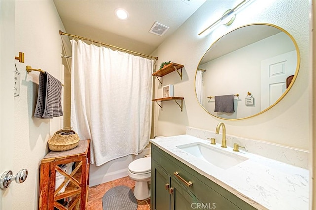 25748 Perlman Pl Unit B, Stevenson Ranch, CA 91381 - full bathroom with vanity, shower / bath combination with curtain, tile patterned flooring, and recessed lighting