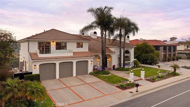 870 Avenida Acapulco, San Clemente, CA 92672 - mediterranean / spanish home with a tile roof, concrete driveway, a garage, and stucco siding