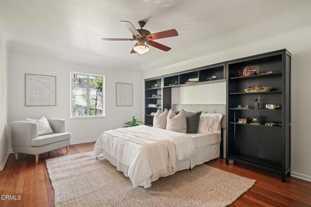980 El Campo Dr, Pasadena, CA 91107 - bedroom featuring wood-type flooring and ceiling fan