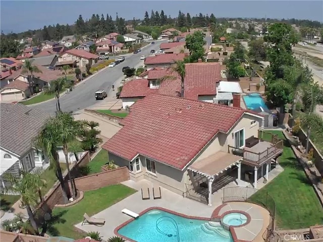 11171 Baylor St, Rancho Cucamonga, CA 91701 - aerial view of residential area featuring a pool area
