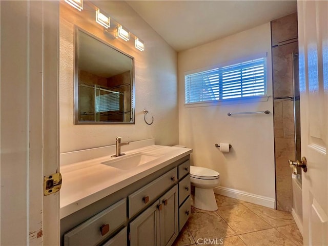 18725 Dallas Ave, Riverside, CA 92508 - full bathroom with a shower with door, vanity, and tile patterned floors