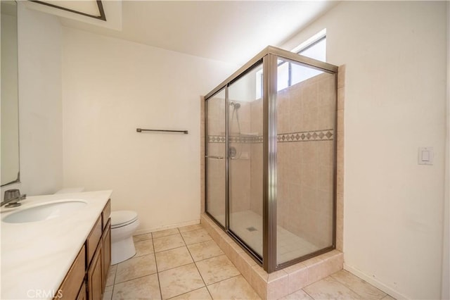 3 Bonanza Ct, Pomona, CA 91766 - bathroom with vanity, a shower stall, and tile patterned flooring