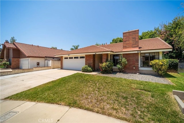 3 Bonanza Ct, Pomona, CA 91766 - single story home featuring a chimney, a garage, driveway, and a tiled roof