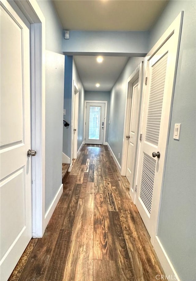 2404 W Oak Ave, Fullerton, CA 92833 - hallway featuring wood finished floors and baseboards