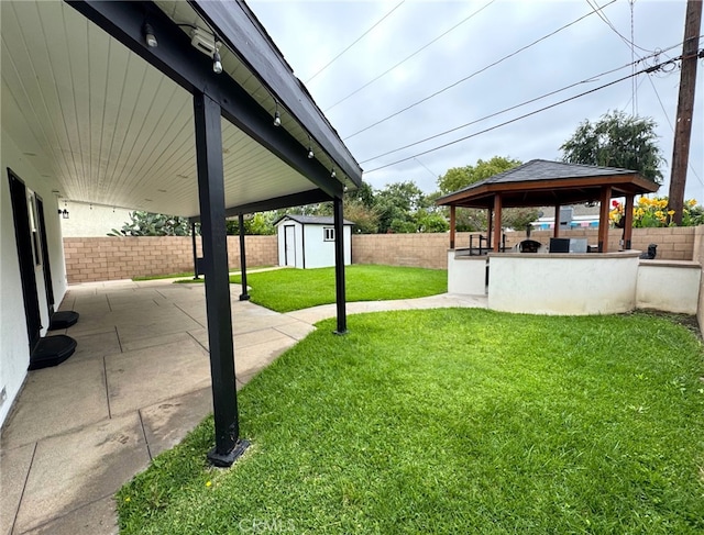 2404 W Oak Ave, Fullerton, CA 92833 - fenced backyard featuring a gazebo, a shed, and a patio
