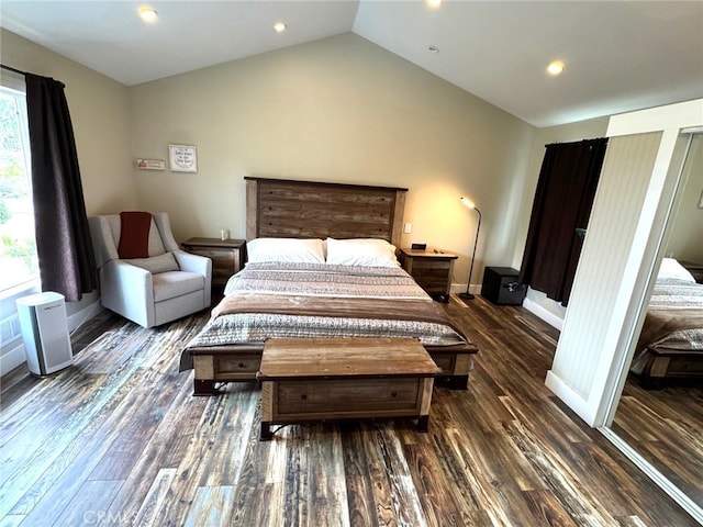 2404 W Oak Ave, Fullerton, CA 92833 - bedroom with wood finished floors, recessed lighting, and vaulted ceiling
