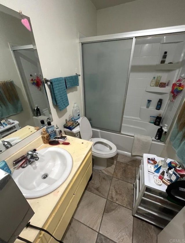 10737 San Diego Mission Rd Unit 111, San Diego, CA 92108 - full bathroom featuring vanity and bath / shower combo with glass door