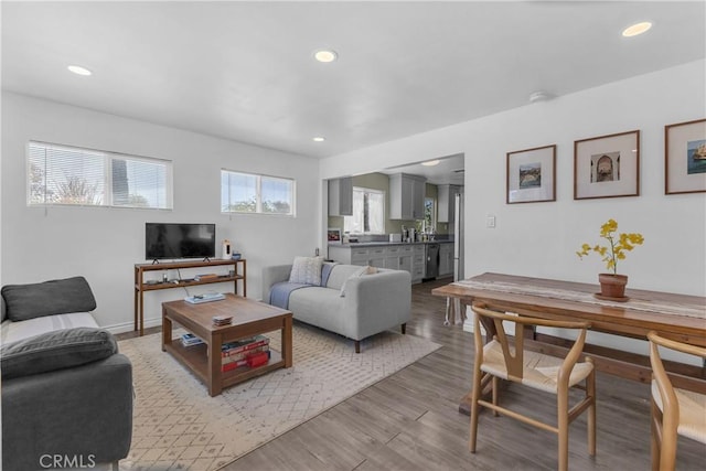74417 Maricopa Dr Unit 29, Palms, CA 92277 - living room featuring recessed lighting and wood finished floors