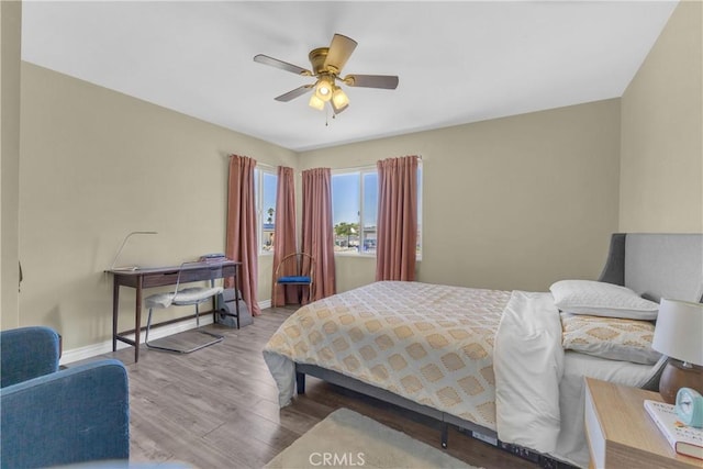 74417 Maricopa Dr Unit 29, Palms, CA 92277 - bedroom featuring wood finished floors and a ceiling fan