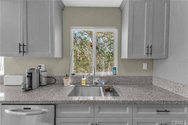 74417 Maricopa Dr Unit 29, Palms, CA 92277 - kitchen featuring dishwasher and light stone counters