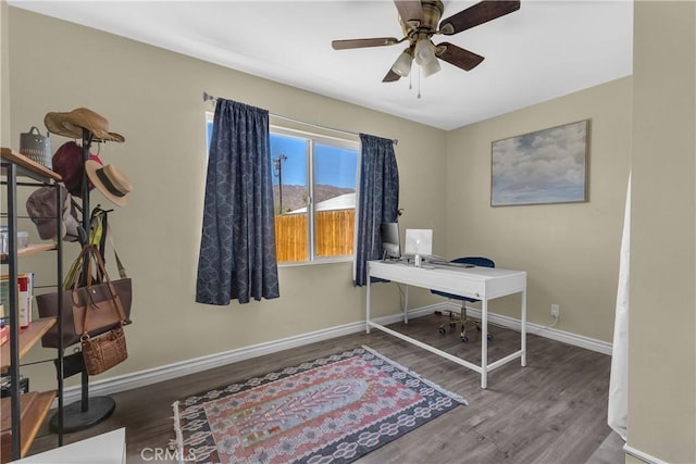 74417 Maricopa Dr Unit 29, Palms, CA 92277 - office with wood finished floors and ceiling fan