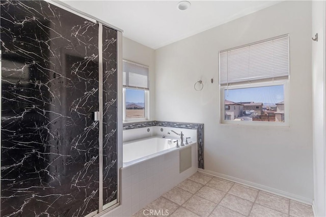 3720 Mount Whitney Ave, Rosamond, CA 93560 - bathroom with a garden tub and a marble finish shower