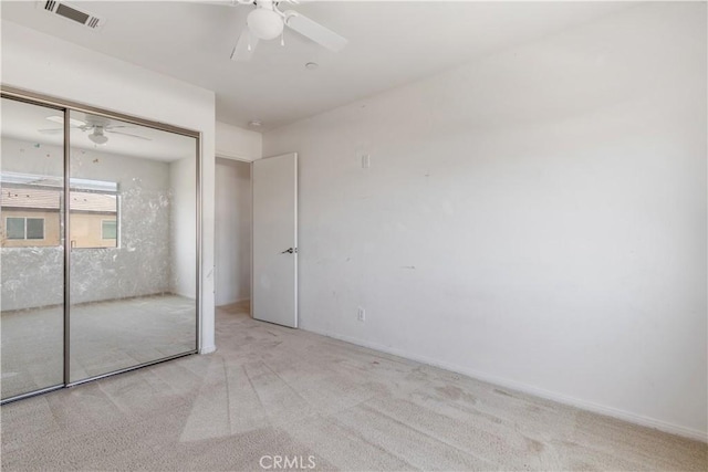 3720 Mount Whitney Ave, Rosamond, CA 93560 - unfurnished bedroom featuring carpet floors, a closet, and ceiling fan
