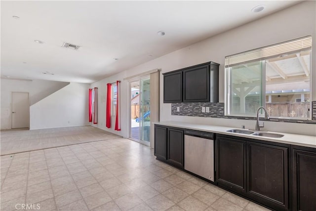 3720 Mount Whitney Ave, Rosamond, CA 93560 - kitchen featuring dishwasher, healthy amount of natural light, light countertops, light flooring, and recessed lighting