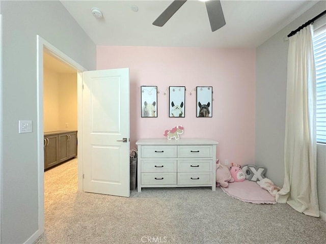 4173 Horvath St Unit 104, Corona, CA 92883 - bedroom featuring light colored carpet and ceiling fan