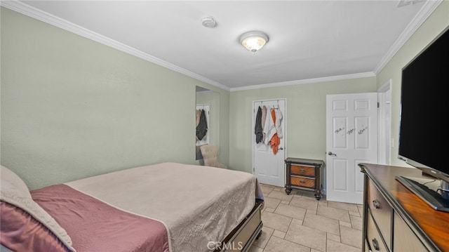 3856 Baldwin Park Blvd Unit B, Baldwin Park, CA 91706 - bedroom featuring ornamental molding and light stone finish floors