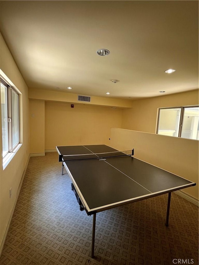 1417 S Westgate Ave Unit 201, Los Angeles, CA 90025 - rec room with plenty of natural light, carpet floors, and recessed lighting