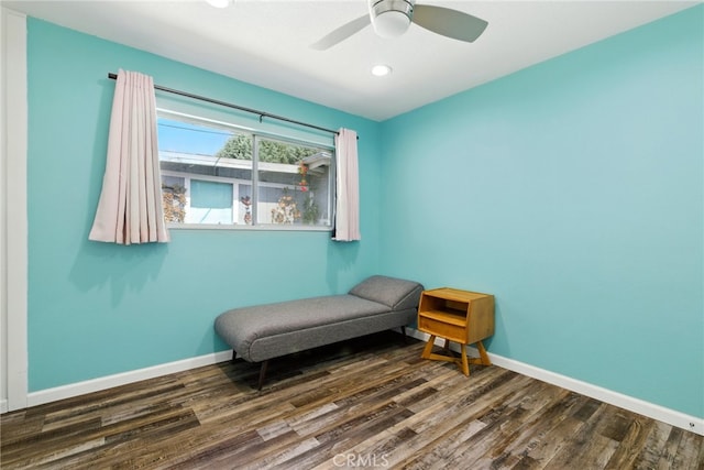 3101 Maple Ave, Fullerton, CA 92835 - sitting room featuring wood finished floors, ceiling fan, and recessed lighting