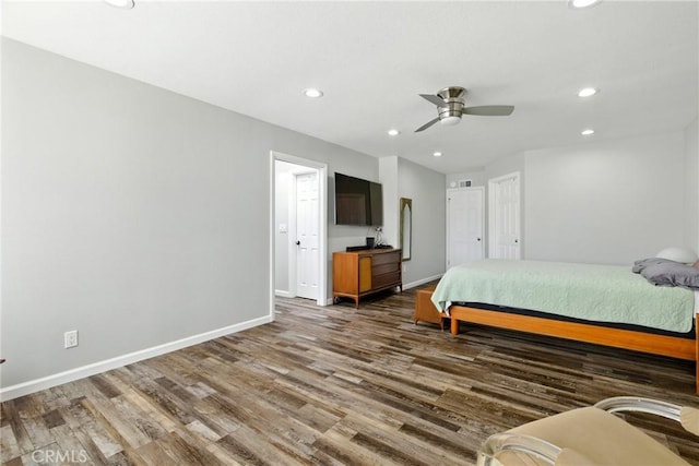 3101 Maple Ave, Fullerton, CA 92835 - bedroom with wood finished floors, recessed lighting, and ceiling fan