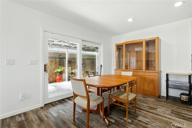 3101 Maple Ave, Fullerton, CA 92835 - dining space featuring dark wood finished floors and recessed lighting