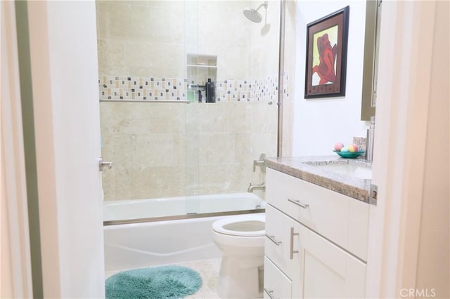 8482 Via Sonoma Unit 18, La Jolla, CA 92037 - bathroom with vanity, enclosed tub / shower combo, and tile patterned floors