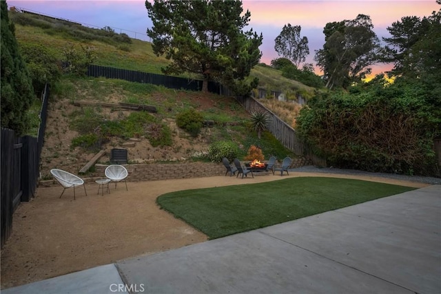 4282 Robbins St, San Diego, CA 92122 - fenced backyard with an outdoor fire pit and a patio area