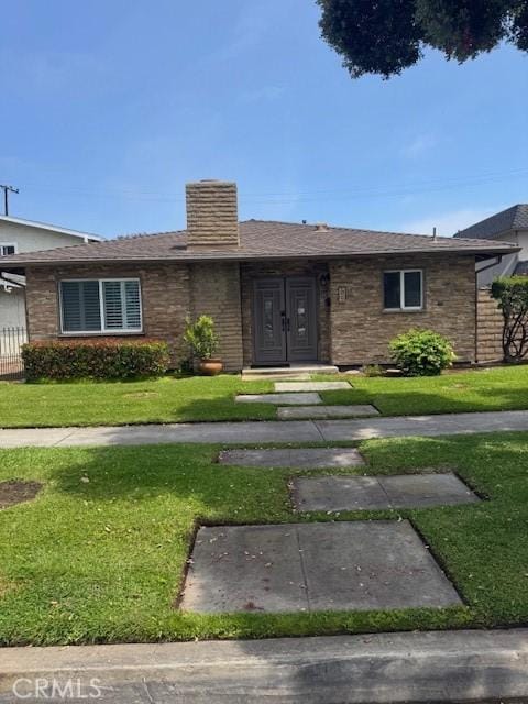 522 17th St, Huntington Beach, CA 92648 - ranch-style home featuring a chimney and brick siding