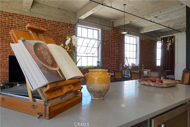 207 Broadway E Unit 302, Long Beach, CA 90802 - detailed view of brick wall and beverage cooler