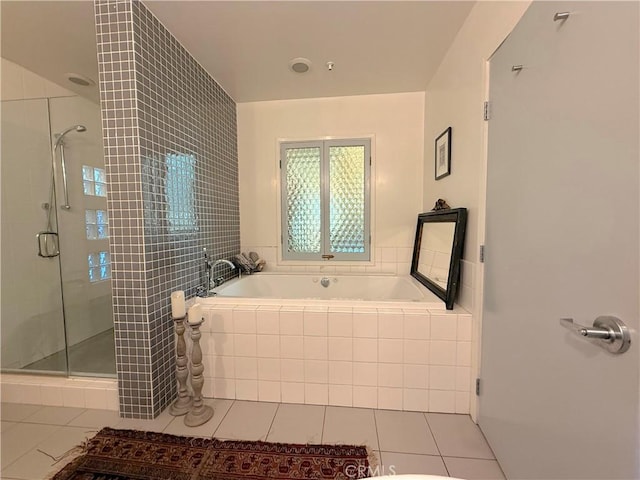 207 Broadway E Unit 302, Long Beach, CA 90802 - bathroom with a shower stall, a bath, and tile patterned floors