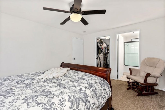 5655 Clearwater Dr, Yorba Linda, CA 92887 - carpeted bedroom featuring a spacious closet, a closet, and a ceiling fan