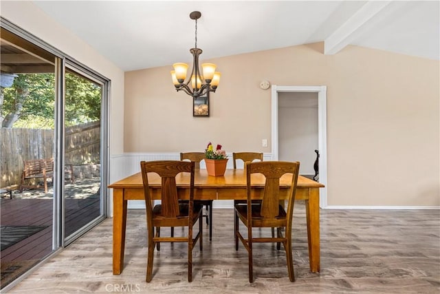 5655 Clearwater Dr, Yorba Linda, CA 92887 - dining area with wood finished floors, a chandelier, and a wainscoted wall