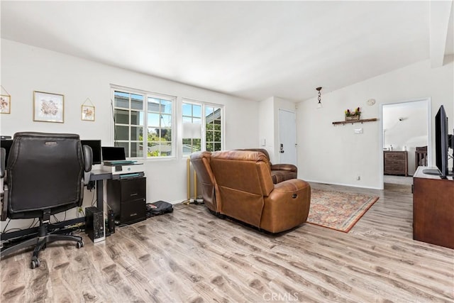 5655 Clearwater Dr, Yorba Linda, CA 92887 - home office with wood finished floors and lofted ceiling