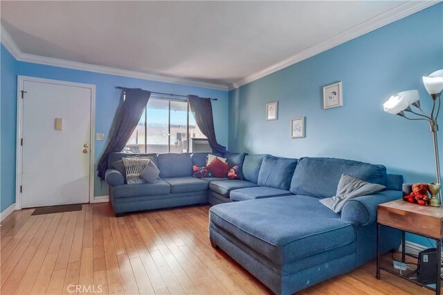 2501 W Redondo Beach Blvd Unit 306, Gardena, CA 90249 - living area featuring hardwood / wood-style floors and crown molding
