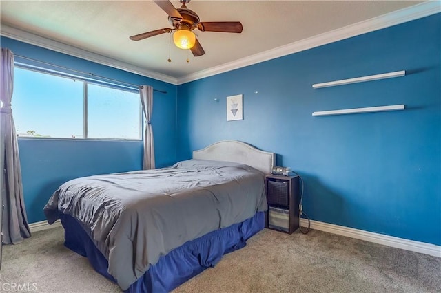 2501 W Redondo Beach Blvd Unit 306, Gardena, CA 90249 - bedroom featuring carpet flooring, ornamental molding, and ceiling fan