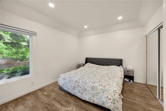 22709 Lakeway Dr Unit 493, Diamond Bar, CA 91765 - bedroom with wood finished floors, recessed lighting, and a closet