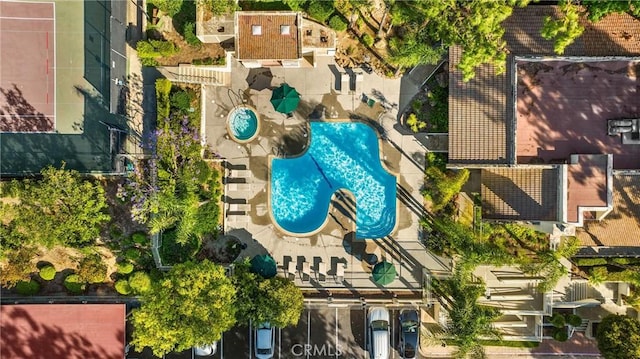 22709 Lakeway Dr Unit 493, Diamond Bar, CA 91765 - bird's eye view of a pool