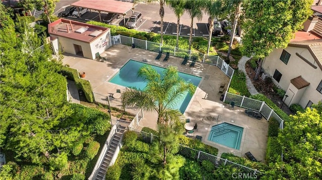 22709 Lakeway Dr Unit 493, Diamond Bar, CA 91765 - drone / aerial view of a pool area