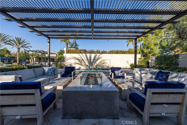 127 Interstellar, Irvine, CA 92618 - view of patio featuring an outdoor living space with a fire pit and a pergola