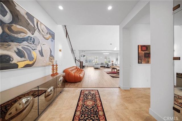 127 Interstellar, Irvine, CA 92618 - hall with recessed lighting and tile patterned flooring