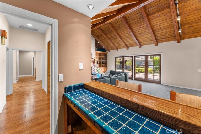 530 Bradbury Rd, Monrovia, CA 91016 - rec room featuring wood ceiling and wood finished floors